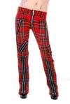 Girls Bondage Hipsters in Red Tartan by Tiger Of London