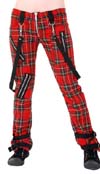 Girls Wool Red Plaid Bondage Hipsters by Tiger Of London (w/ straps)