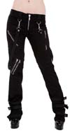Girls Bondage Black Cotton Hipsters by Tiger Of London (w/ straps)