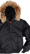MA-1 HOODED Flight Jacket by Alpha Industries- Black
