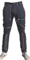 Upstart Zip Pants by Dogpile- BLACK/GREY STRIPE