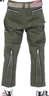 Flood Zipper Pants by Dogpile- ARMY GREEN