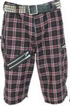 Zipper Shorts by Dogpile- Red/Black Plaid