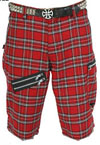 Zipper Shorts by Dogpile- Red Plaid