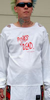 Punks Not Dead Long Sleeve White Muslin Bondage Top  by Tiger of London