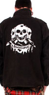 Discharge Three Skulls -Black Ex Army Overdye Shirt With Back Print by Tiger of London