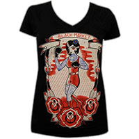 Boxer on a Black V Neck Girls Shirt by Black Market Art Company