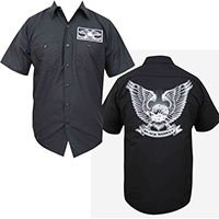 Mighty Eagle on a Black Work Shirt by Black Market Art Company - SALE