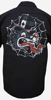 Wolf on a Black Work Shirt by Low Brow Art Company - SALE sz M only