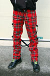 UK 2 Strap Bondage Pants (Wool Blend) by Tiger Of London- RED PLAID