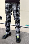 Original 15 Zip Bondage Pants (Wool Blend) by Tiger Of London- BLACK & WHITE PLAID