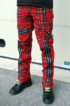 Original 15 Zip Bondage Pants (Cotton Blend) by Tiger Of London- RED PLAID