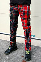Original 15 Zip Bondage Pants (Wool Blend) by Tiger Of London- SPLIT LEG RED/MULTI PLAID