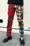 Original 15 Zip Bondage Pants (Wool Blend) by Tiger Of London- SPLIT LEG RED/YELLOW PLAID