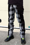 Deviant Bondage Pants by Tiger Of London- BLACK WITH WHITE PLAID