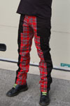 Deviant Bondage Pants by Tiger Of London- BLACK WITH RED PLAID