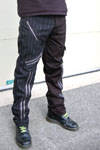 Original 15 Zip Bondage Pants by Tiger Of London- SPLIT LEG BLACK/PINSTRIPE