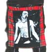 Red Plaid Bum Flap With Sid Vicious Print by Tiger Of London