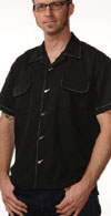 Musician Black Button Up Lounge Shirt by Steady Clothing - SALE