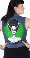 Dead Bride Blue Denim Girls Vest by Low Brow Art Company