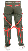 Bondage Pants by Dogpile- ARMY GREEN & RED