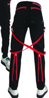 Bondage Pants by Dogpile- BLACK WITH RED TRIM
