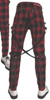 Bondage Pants by Dogpile- NEW - BLACK & RED PLAID