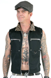 Punx Vest by Dogpile- BLACK/LEOPARD