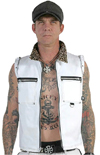 Punx Vest by Dogpile- WHITE/LEOPARD