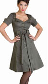 Retro Army Green USO Dress by Living Dead Souls / VooDoo Vixen