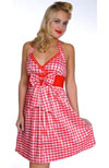 **********Red Gingham C.F. Bow Dress by Living Dead Souls - SALE
