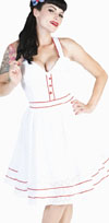 White Full Skirt Retro 50's Eyelet Sweetheart Dress by Living Dead Souls/Voodoo Vixen - SALE