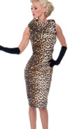 High Collar Stretch Leopard Pencil Dress by Living Dead Souls / VooDoo Vixen