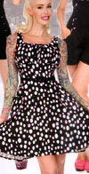 Retro Dottie Flair Party Dress by Living Dead Souls / VooDoo Vixen