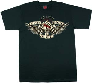 Bloody Knuckles And Glory on a black shirt by Felon Clothing - SALE