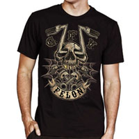 Chopper Skull on a black shirt by Felon Clothing