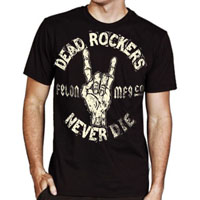 Dead Rockers on a black shirt by Felon Clothing - SALE