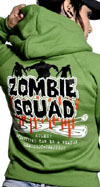 Zombie Squad Green Hoody zip up girls sweatshirt by Toxico