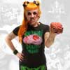 *****Brains Brains Brains on a black girls fitted shirt by Kreepsville 666 - SALE