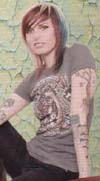 The Girl With No Hands on a charcoal burnout girls fitted shirt by Low Brow Art Company - SALE sz L & XL only