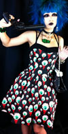 Eyeball Perry Dress by Hell Bunny - sz SM only - SALE