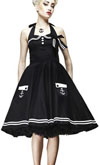 Motley 50's Sailor Dress by Hell Bunny in Black - SALE sz Large only
