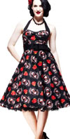Fortuna Gypsy Skull Dress by Hell Bunny in black - SALE sz small only