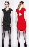Sandy Black & White Pencil Dress by Hell Bunny