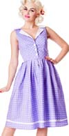 Karen Dress by Hell Bunny - in Lilac Polka Dot