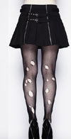 Infamy Black Zipper Mini Skirt by Hell Bunny 