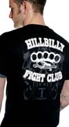 Hillbilly Brass Knuckles on a black shirt by Toxico