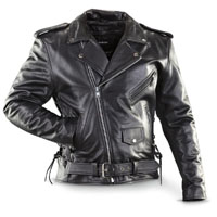 Black High Quality Leather Biker Jacket With Zip Out Liner