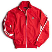 Fred Perry Twin Striped Track Jacket- RED/WHITE