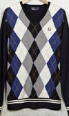 Fred Perry Argyle V-NeckSweater in NAVY (Sale price!)